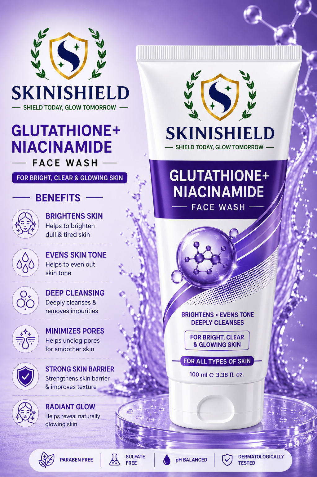 Glutathione + Niacinamide Face Wash 100g