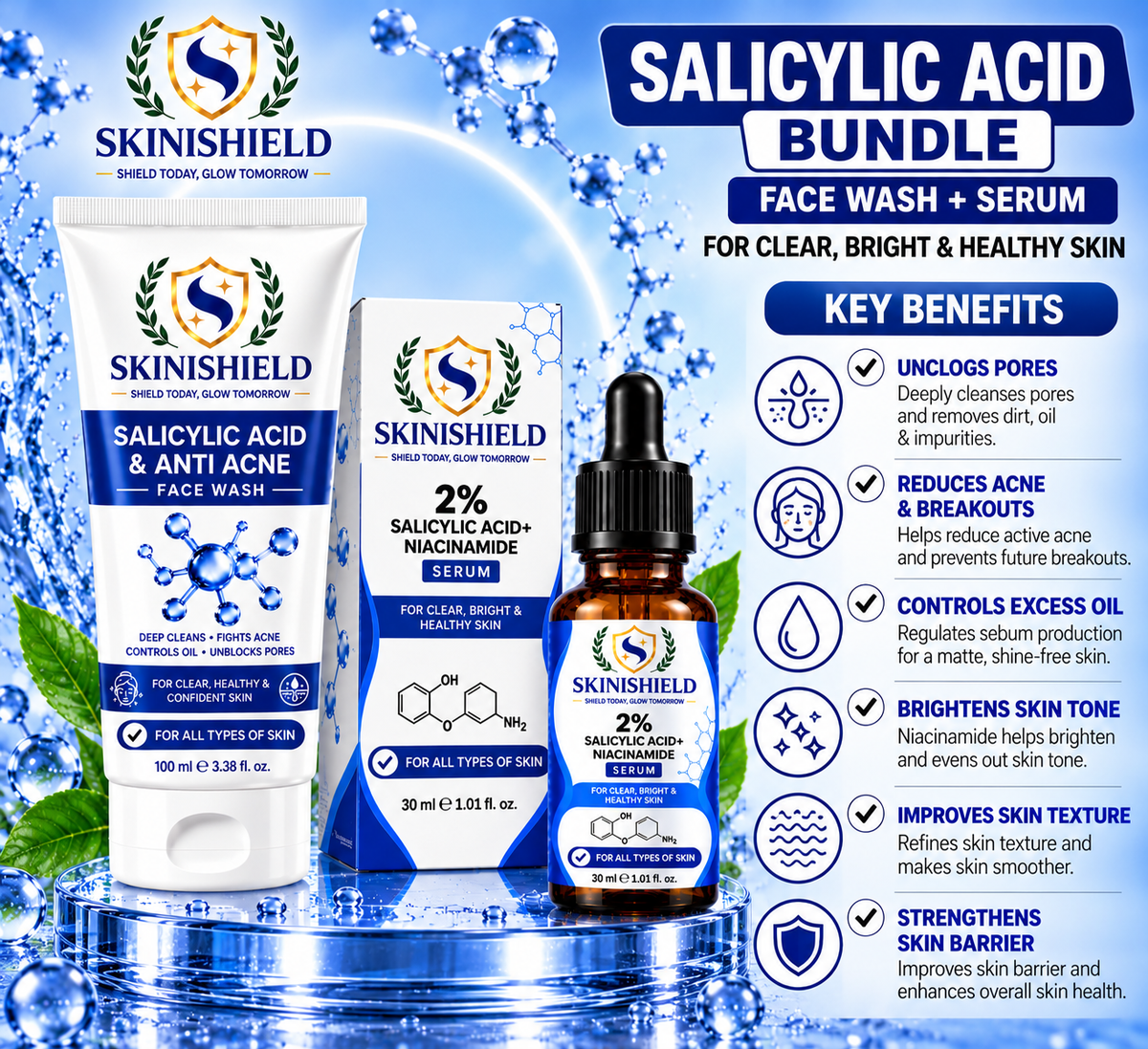Salicylic Acid Bundle (Salicylic Face Wash+Salicylic Serum)